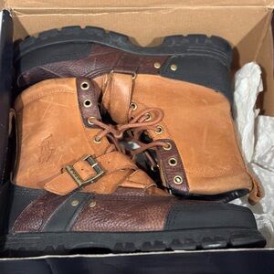 Polo Ralph Lauren Tan and Dark Brown Boots